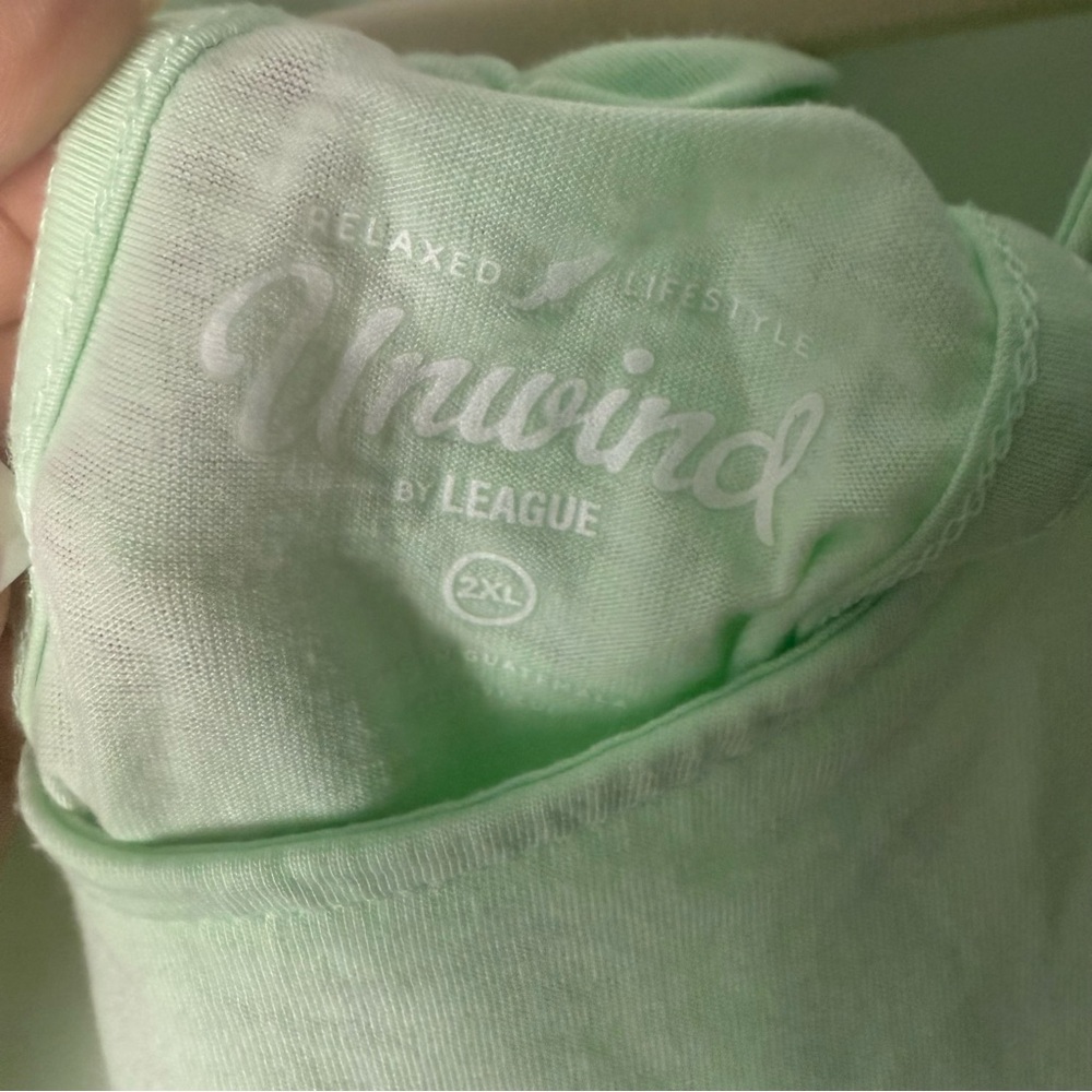 League Mint Green Relaxed Tank Top - Picture 2 of 4